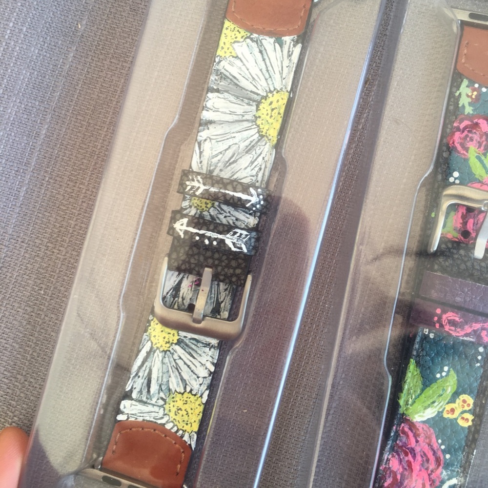 Genuine leather hand painted iwatch band